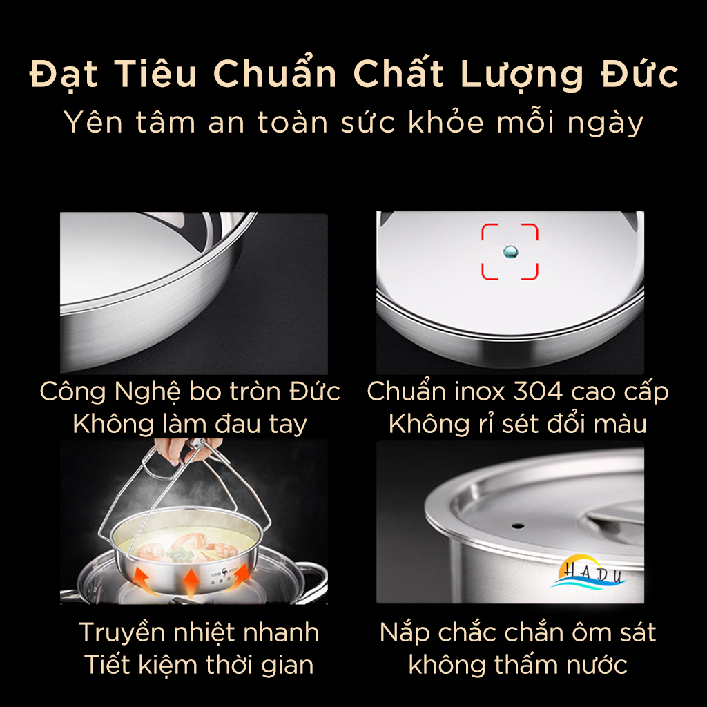 Bát Tô Đựng Canh Hấp Trứng Có Nắp Đậy 20cm Inox 304 Cao Cấp Đạt Chất Lượng LFGB Đức SSGP