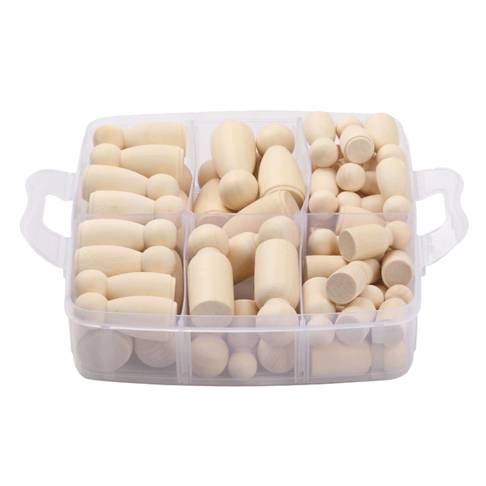 50Pcs Smooth Blank Peg Doll DIY Figures Pieces Making Decor Dolls Bodies