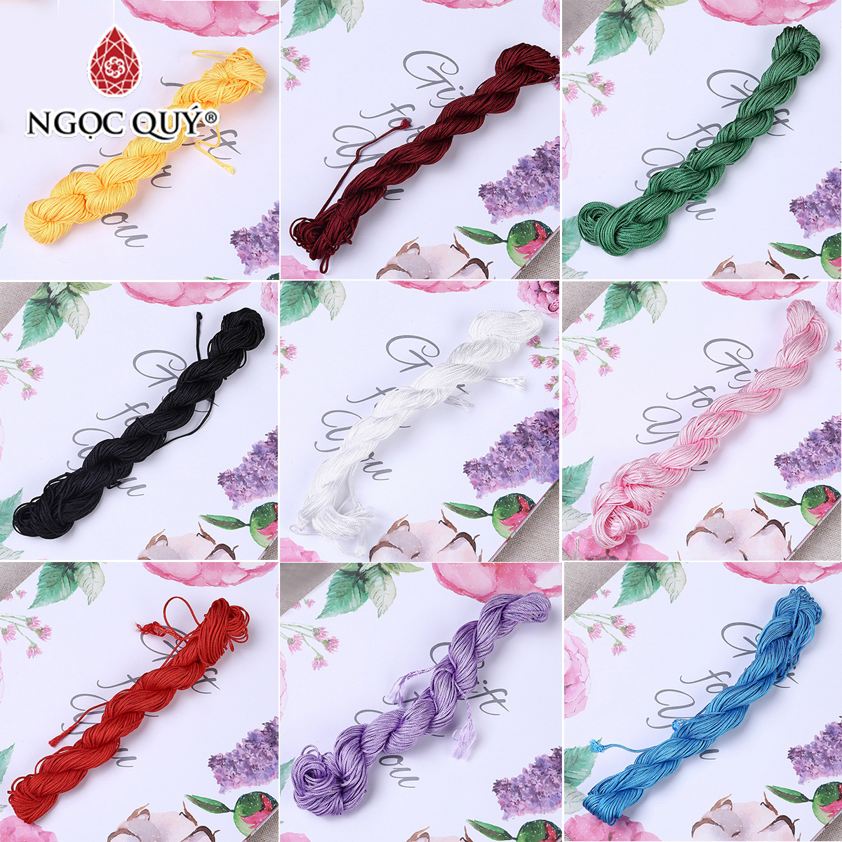 Bó 10m dây vải dù thắt dây handmade loại 1mm - Ngọc Quý Gemstones