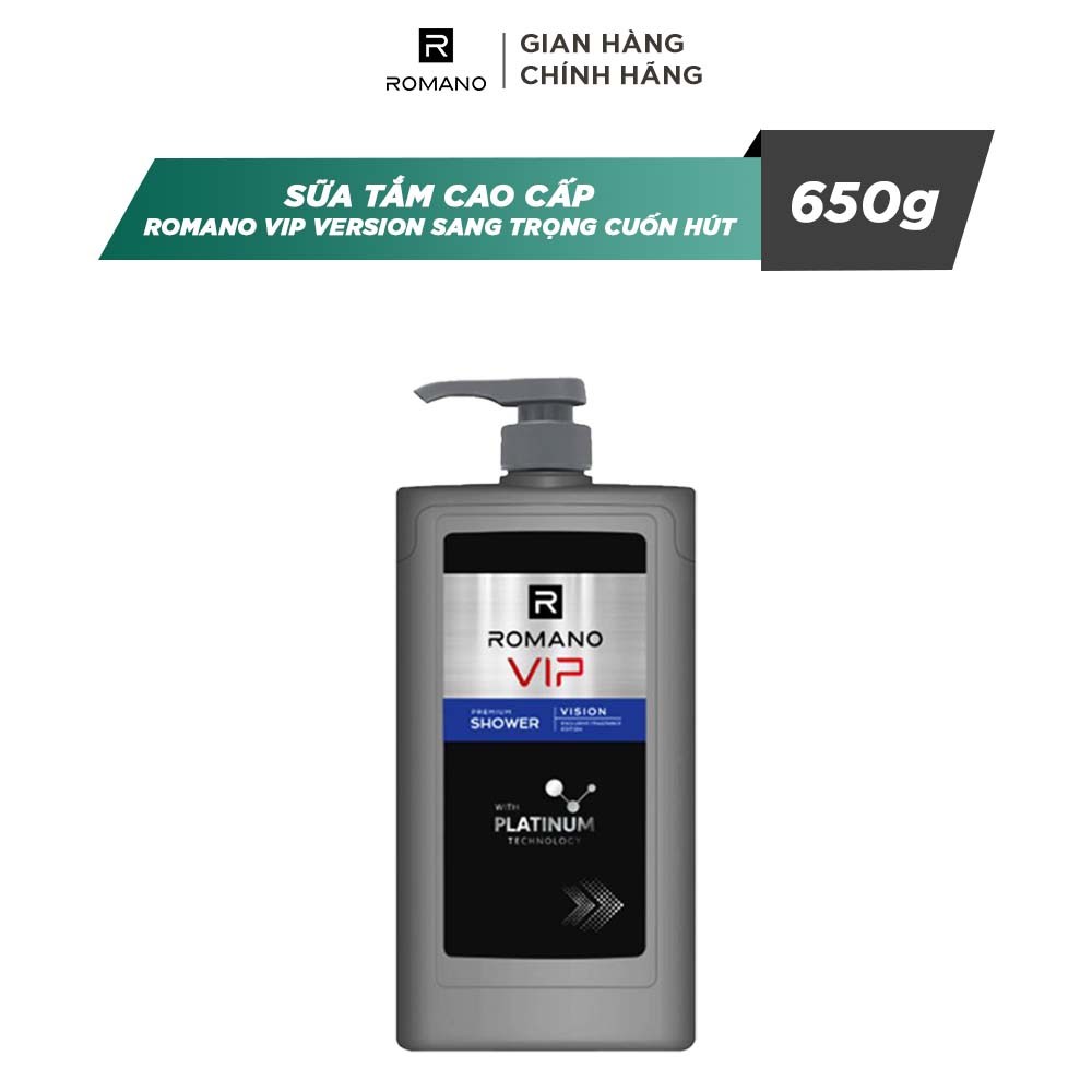 Sữa tắm cao cấp Romano VIP Vision sang trọng cuốn hút 650g