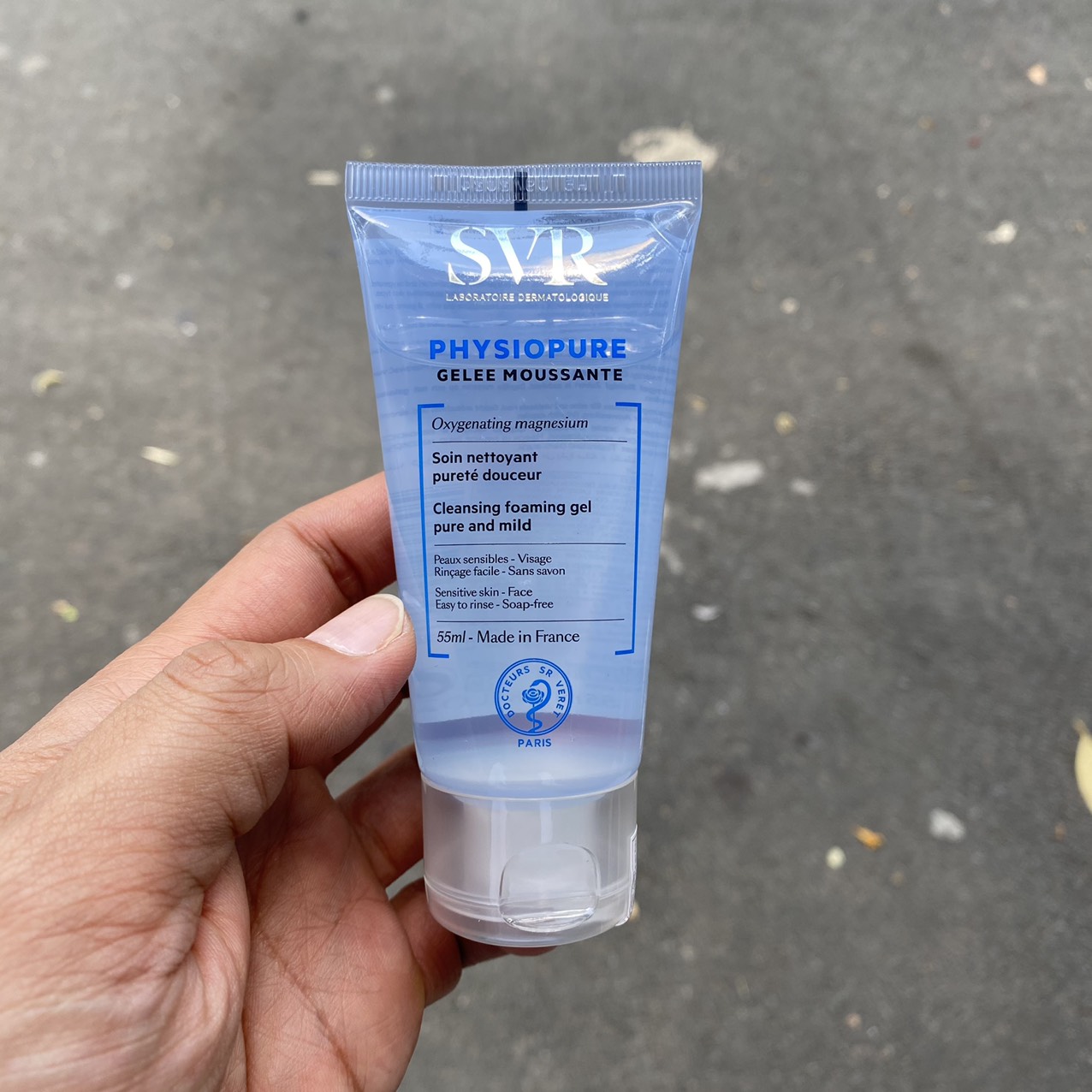 Gel rửa mặt dành cho da nhạy cảm SVR Physiopure Gelée Moussante 55ml - màu xanh