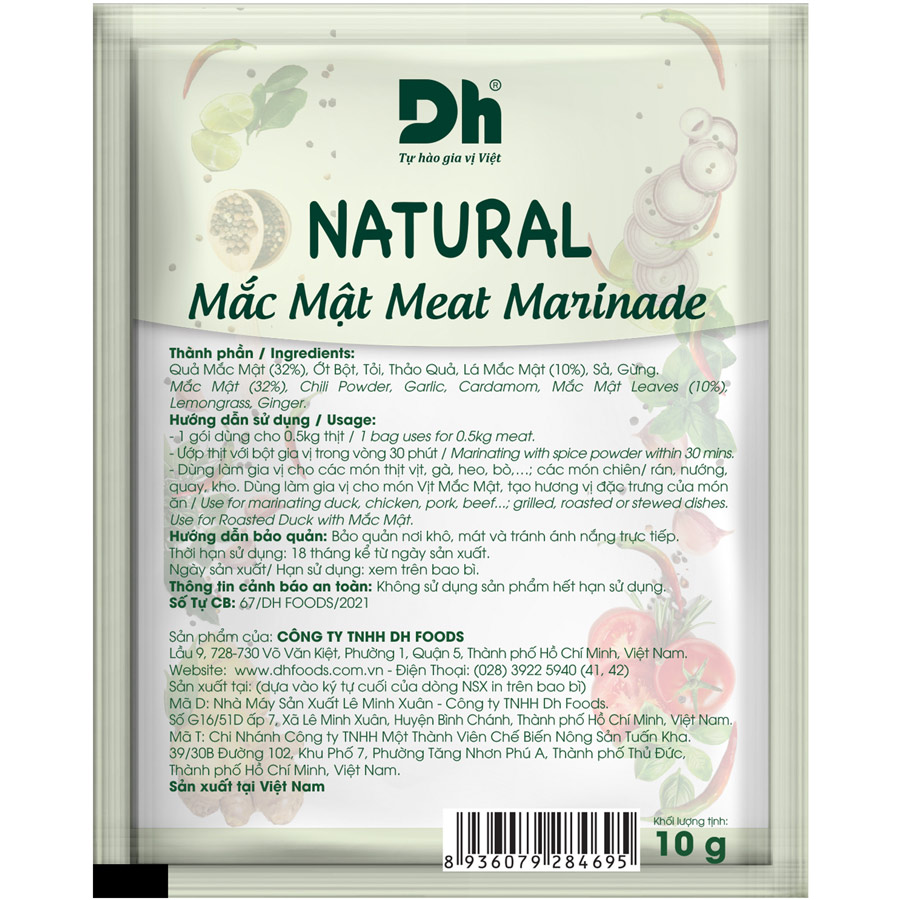 Natural Gia Vị Ướp Thịt Mắc Mật 10gr Dh Foods