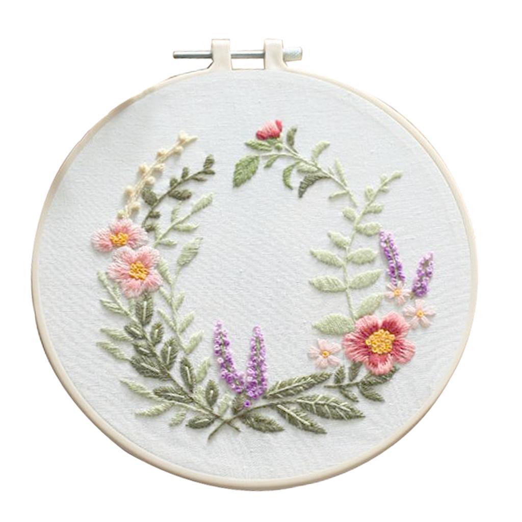 Flower Embroidery Kit Pre-printed Chinese Cross Stitch Complete Needlework Kits