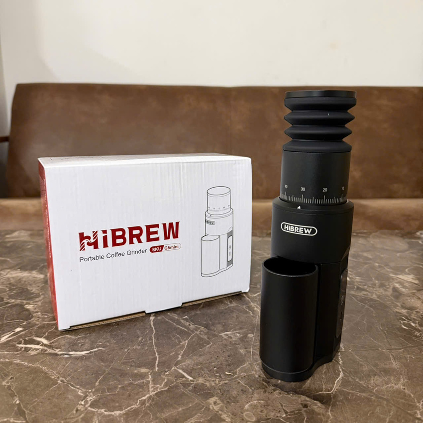 Máy xay hạt cà phê Espresso cầm tay, dùng pin thương hiệu Mỹ cao cấp HiBREW G5 MINI - Hàng chính hãng