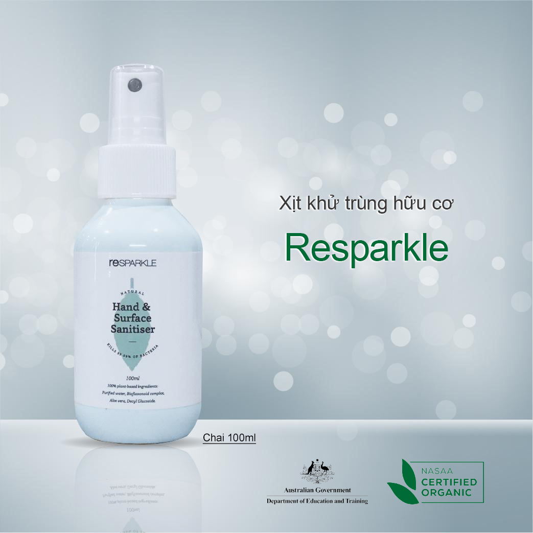 Xịt Khử Trùng Resparkle - Chai 100ml 2020 - Hàng Chính Hãng