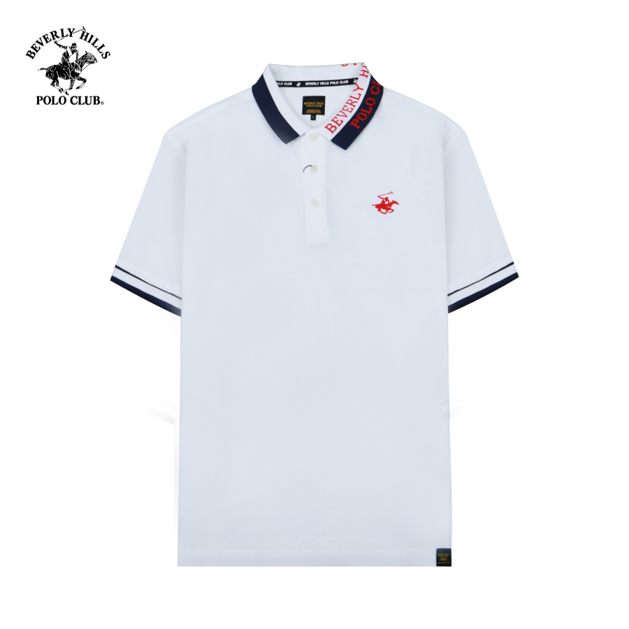 Áo polo Ngắn tay Nam Beverly Hills Polo Club Slim Fit MàuTrắng -PMSSS23TL043