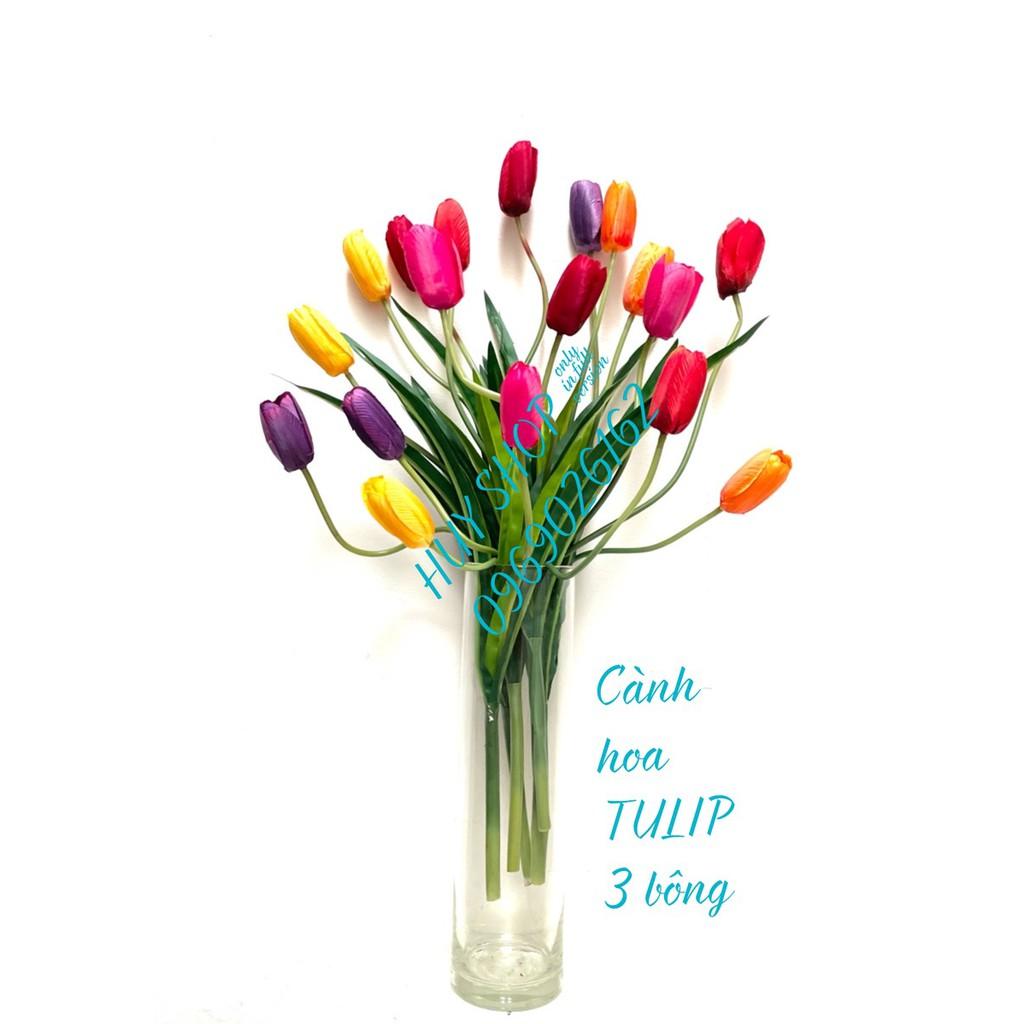 HOA GIẢ - CÀNH HOA TULIP 3 BÔNG