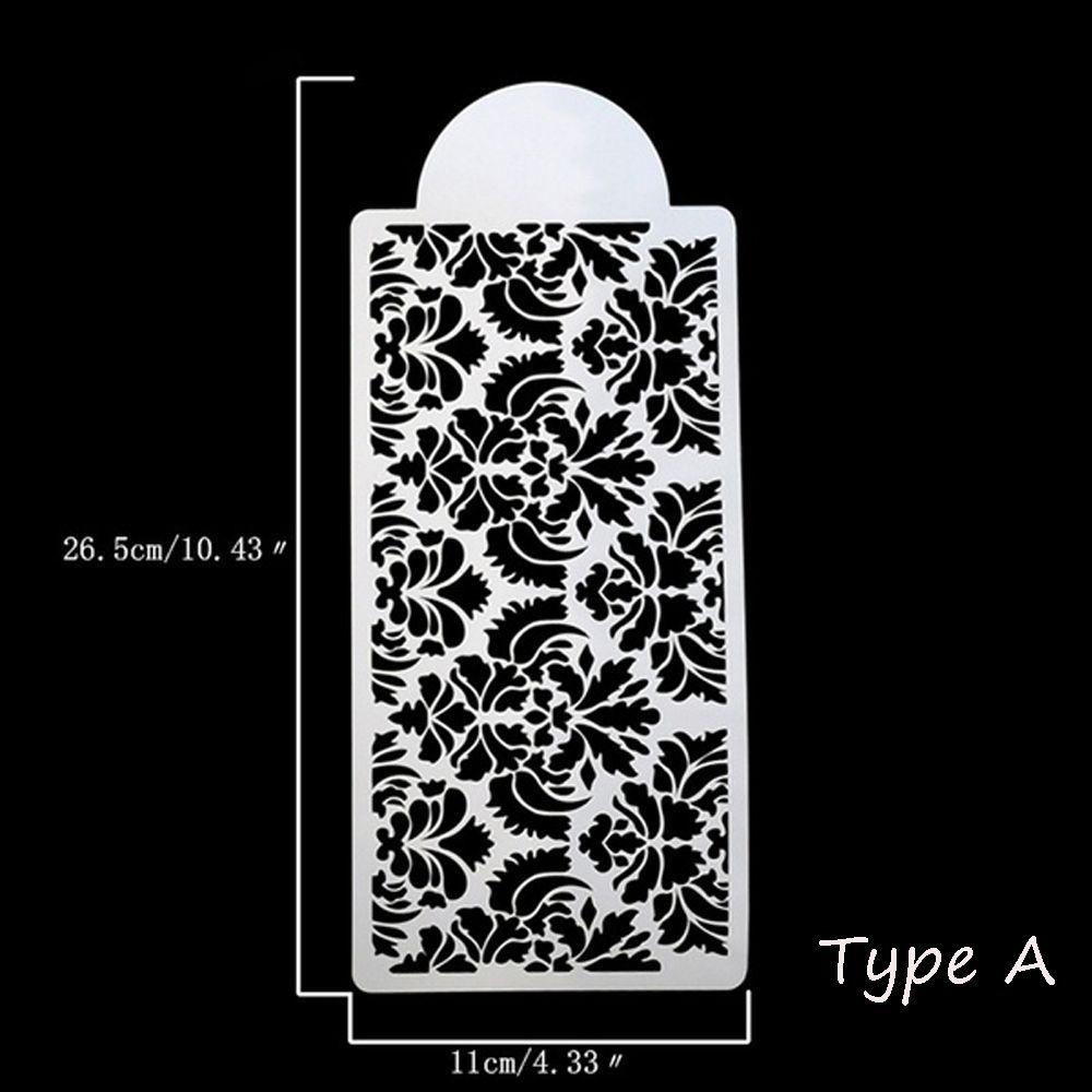 LONTIME 2PCS Wedding Supplies Cupcake Stencil DIY Template Fondant Mold Cake Damask Lace Border Pastry Making Sugarcraft Baking Mould Plastic Cake Decorating Tool