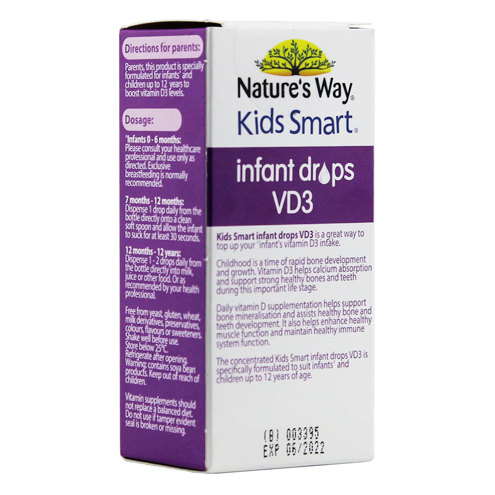 NATURE'S WAY KIDS SMART INFANT DROPS VD3 - BỔ SUNG VITAMIN D3 CHO BÉ