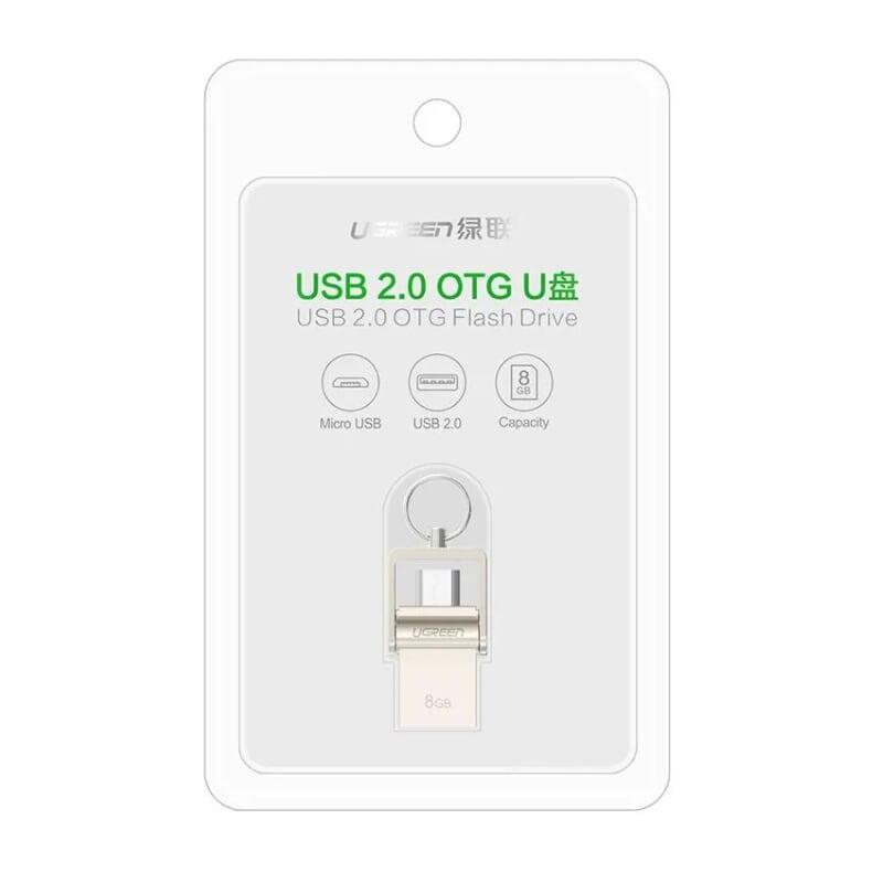 Ugreen UG30430US179TK 8G màu Bạc USB thẻ nhớ 2.0 + MICRO USB hỗ trợ OTG - HÀNG CHÍNH HÃNG