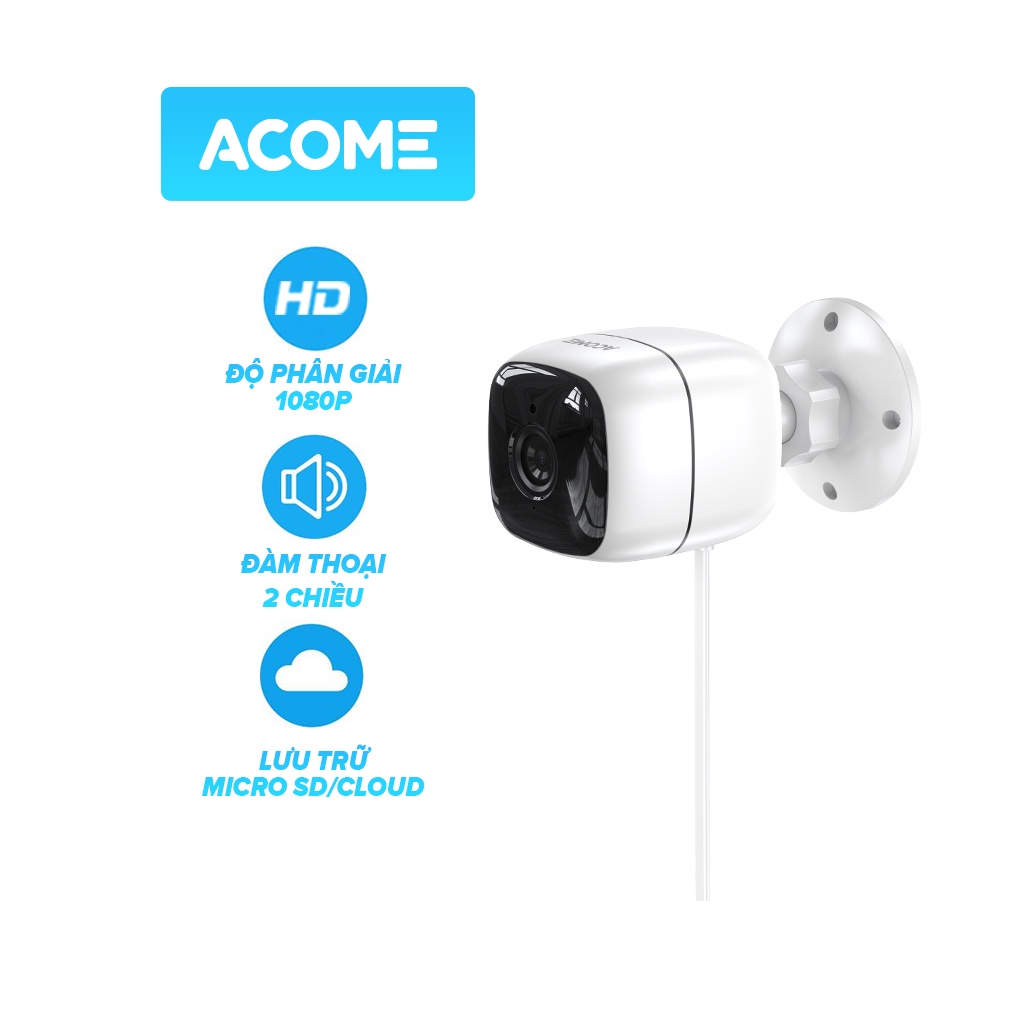 Camera Wifi Thông Minh Ngoài Trời ACOME APC04 Thẻ Nhớ 32G Độ Phân Giải 1080P [Hàng Chính Hãng]