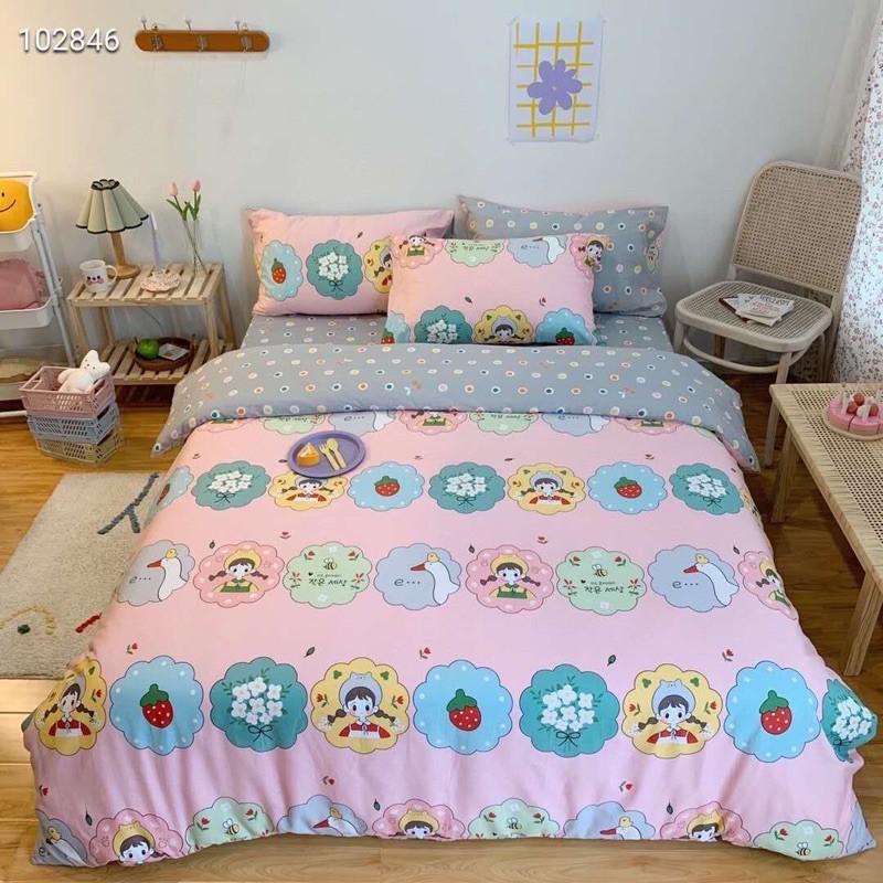 Bộ Chăn Ga Gối Cotton Living Hàng Nhập Khẩu Cao Cấp 4 Món 100% cotton Siêu Đáng Yêu