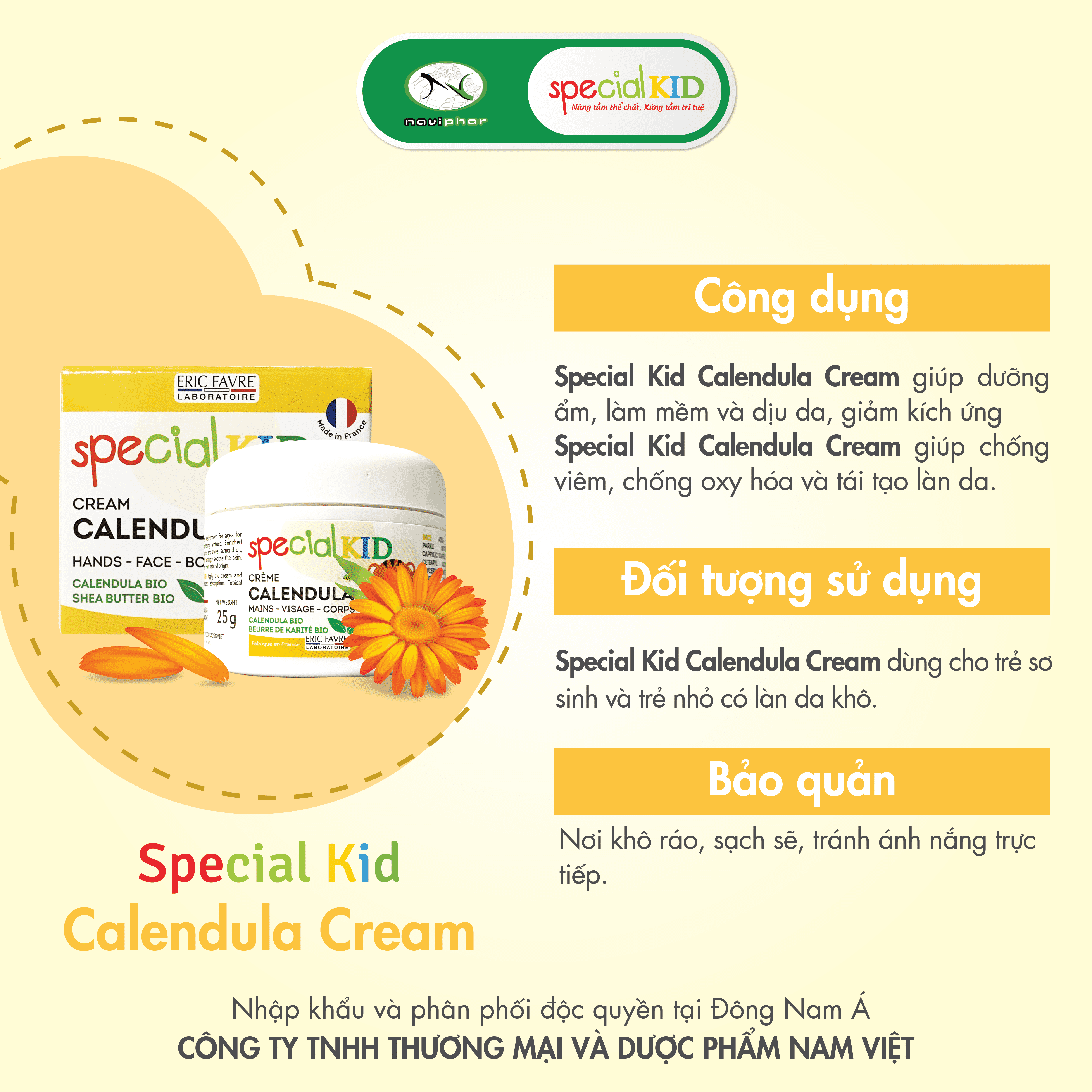 Kem dưỡng da giúp cung cấp độ ẩm, làm mềm da, mịn da - Special Kid Calendula Cream