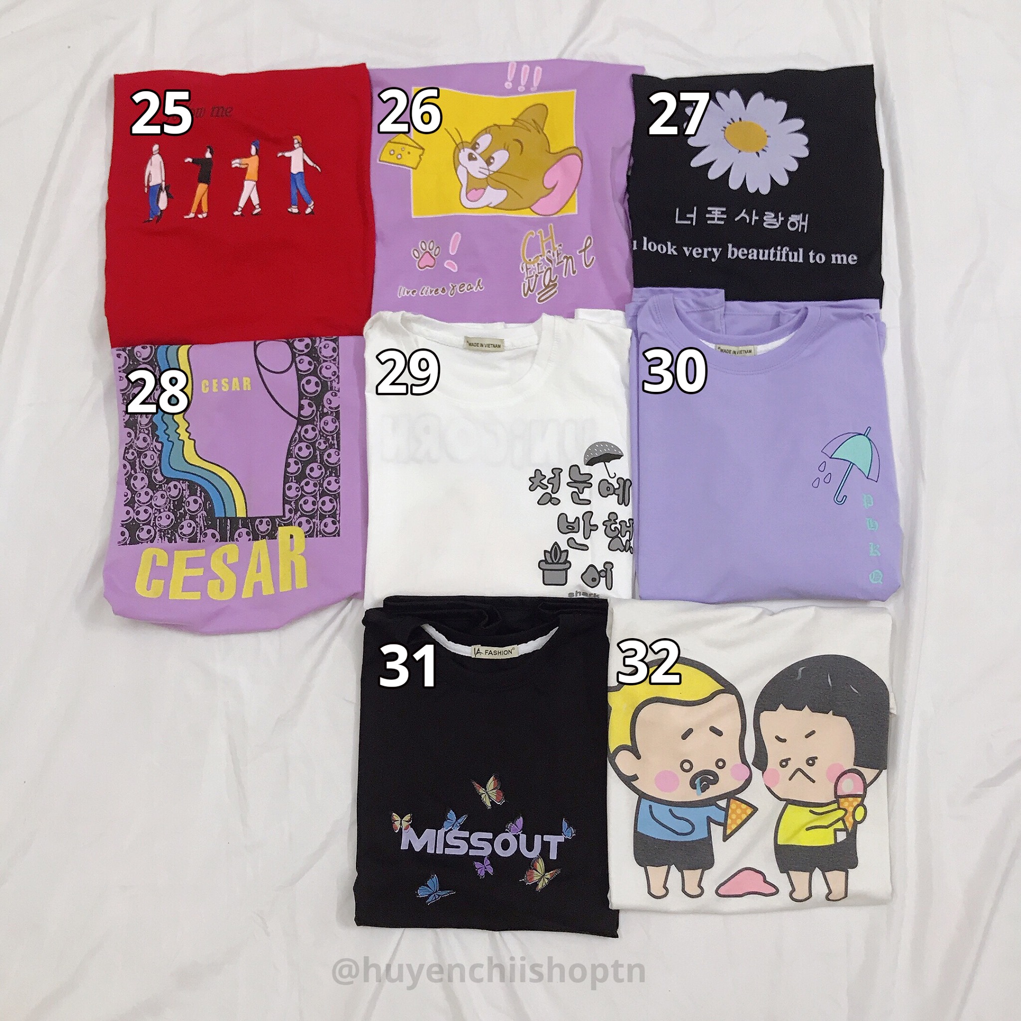 Combo 3 áo phông unisex tay lỡ form rộng in hình mẫu NGẪU NHIÊN Huyền Chii shop