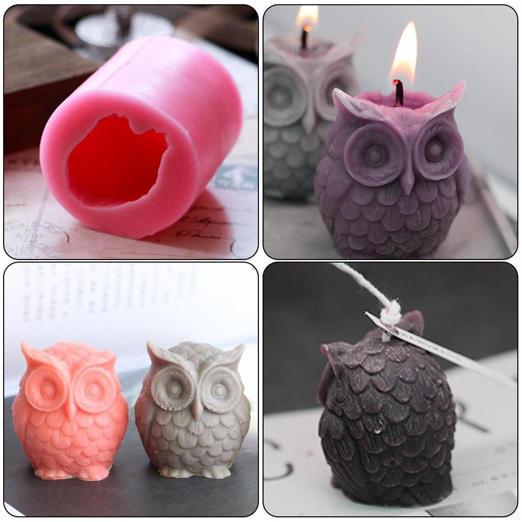 3D Owl Candle Mold Silicone Mould for Chocolate Fondant Candy Mini Soap DIY