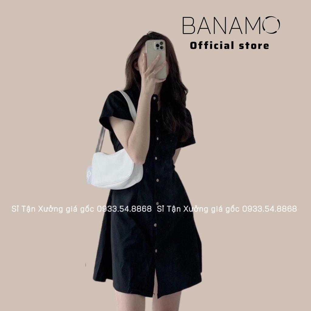 Váy sơ mi chiết eo lưng chun bigsize vải thô mềm 5915