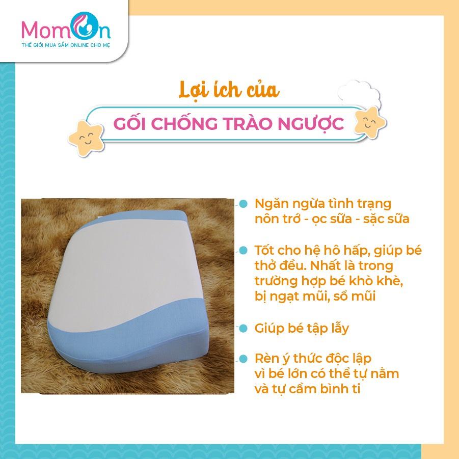 Combo Đệm Ngủ Cho Bé + Gối Chống Trào Ngược MomOn &quot;lõi cao su&quot;