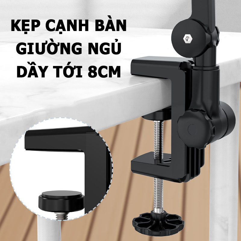 Giá Đỡ Điện Thoại Kẹp Cạnh Giường Ngủ; Giá Đở Máy Tính Bảng Gắn Bàn Làm Việc; Đế Nâng Livestream; Xem Phim - hàng nhập khẩu