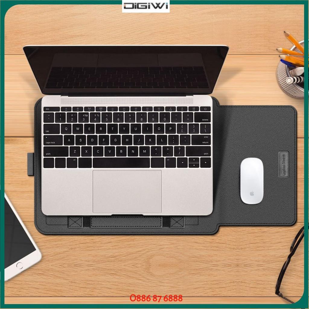 Bao da PU đựng Laptop 11/12/13.3/14/15/15,6 inch kiêm kê tản nhiệt, kê tay, bàn di chuột.