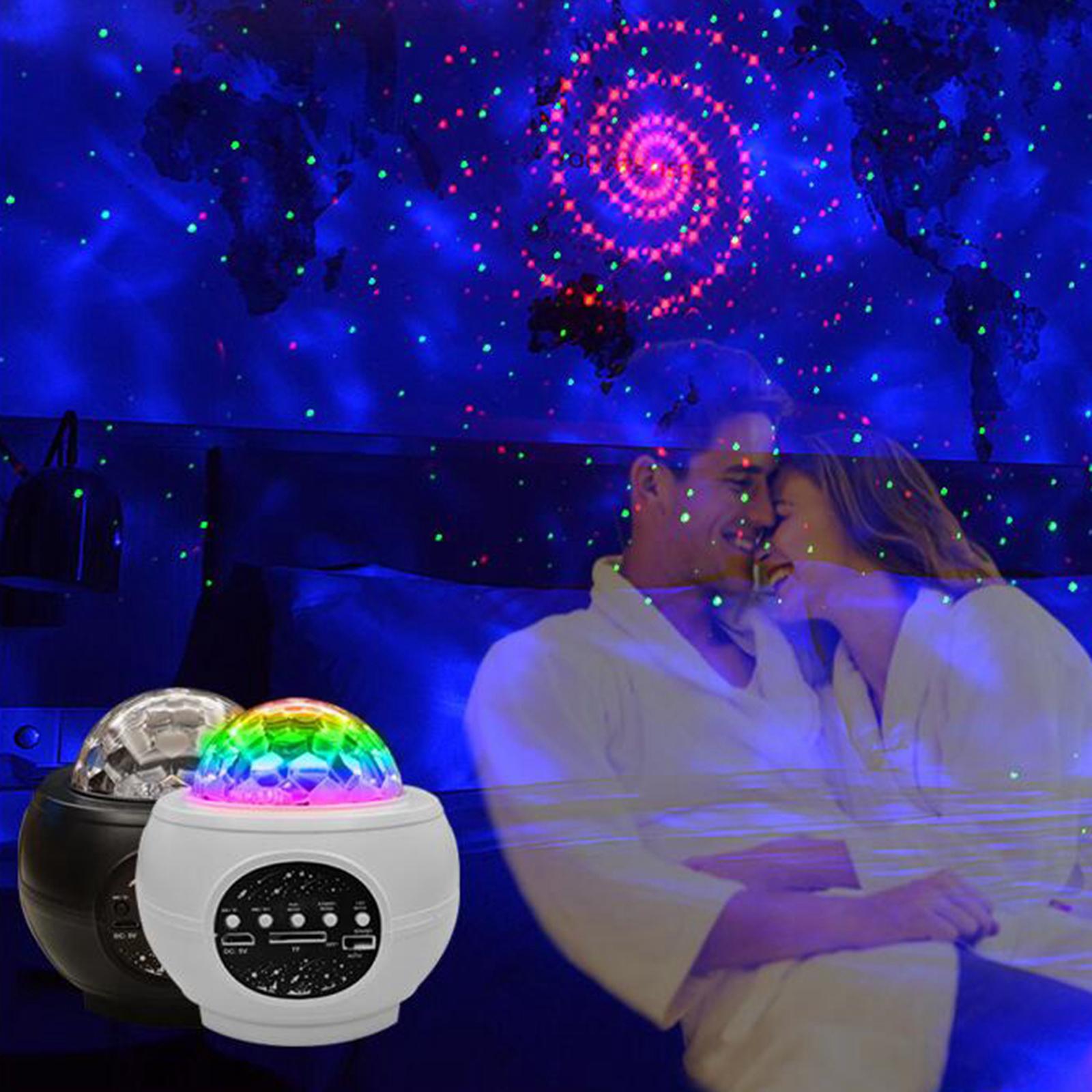 LED Star Projector Night Light, Galaxy Projector Bluetooth Speaker Starry Ocean Wave Lights Lamp for Christmas Birthday Party Stage Bedroom Wedding