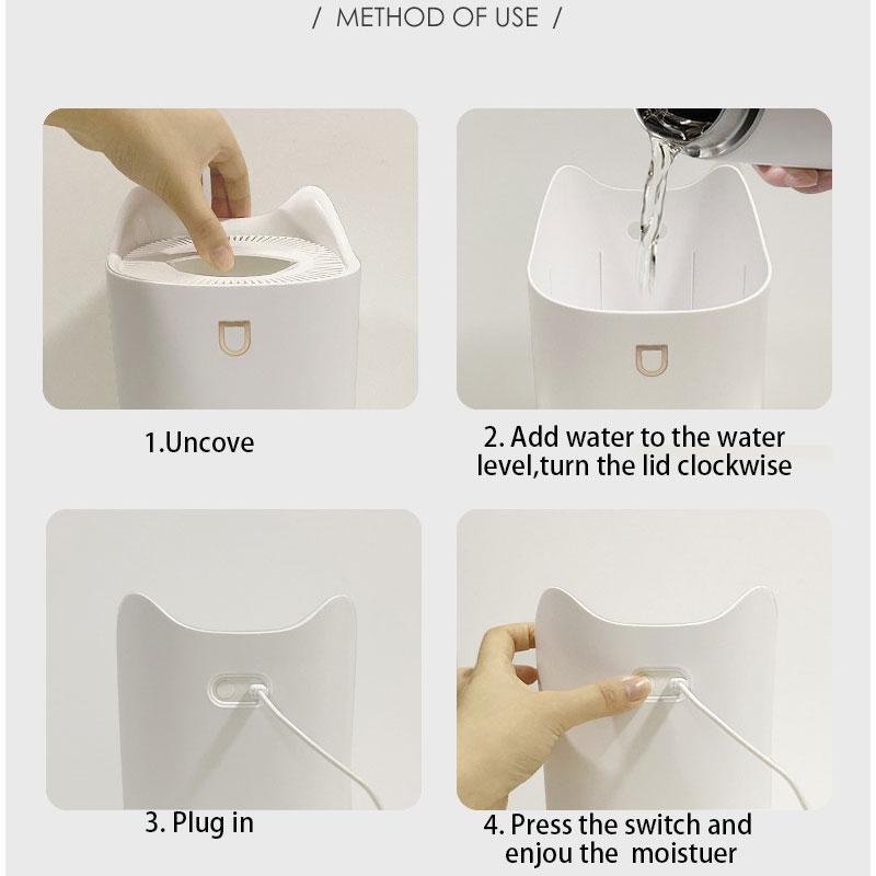 3L Máy Tạo Độ Ẩm Không Khí Đôi Vòi Phun Ẩm Khuếch Tán USB Hương Thơm Máy Khuếch Tán Tinh Dầu Lộc Coloful LED Siêu Âm Khuếch Tán Hương Thơm