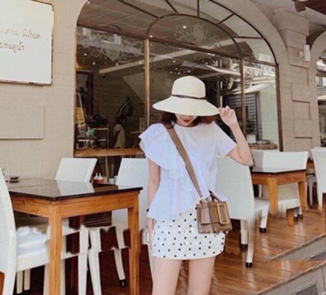 SƠ MI TRẮNG BABYDOLL ĐÁP BÈO
