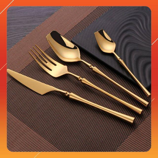 Hàng có sẵn - Bộ 4 muỗng nĩa inox Luxury Nhà Hàng cao cấp