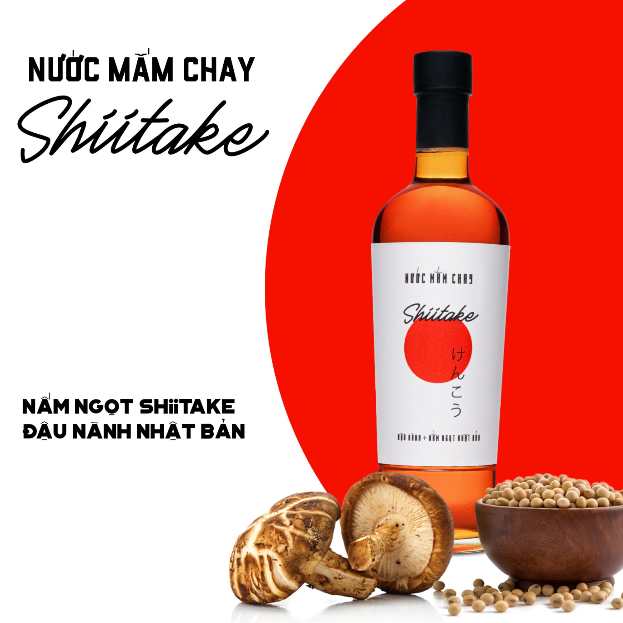 Đặc Sản Phan Thiết - Nước Mắm Chay Shiitake Chai 500Ml - Đậu Nành Và Nấm Ngọt Nhật Bản