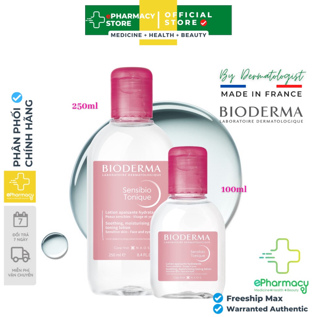 Nước hoa hồng Bioderma Sensibio Tonique - Dung dịch cân bằng dưỡng ẩm cho da nhạy cảm