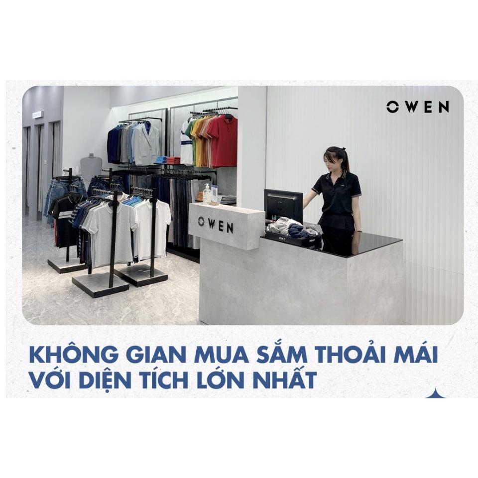 Bộ nỉ nam OWEN màu xám, bộ mặc nhà Thu đông dành cho nam chất liệu cotton cao cấp mã BMN221173