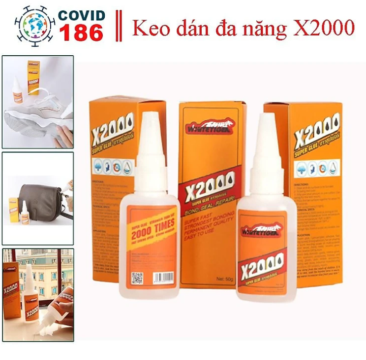 Keo Dán Siêu Dính X2000 Dán Gỗ, Sắt, Sứ, Kim Loại Đa Năng, An Toàn Với Da Tay