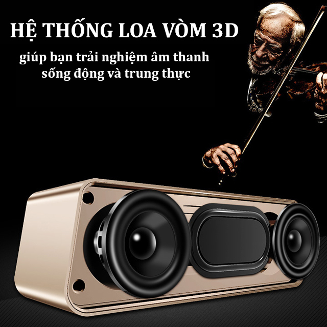 Loa Bluetooth Không Dây Không Dây F6, Âm Thanh Siêu Trầm, Hỗ Trợ USB, Thẻ Nhớ, Jack 3.5mm (Màu Ngẫu Nhiên)