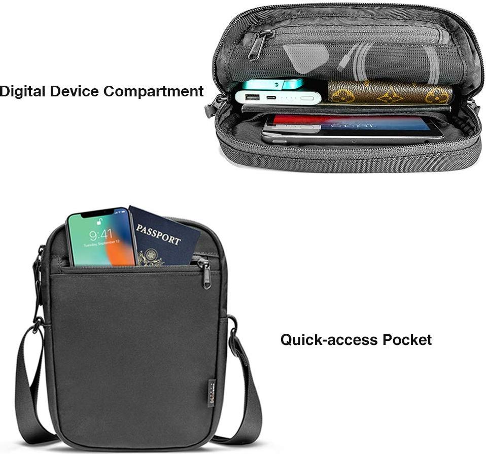 TÚI ĐEO CHÉO TOMTOC (USA) MINI CROSSBODY FOR IPAD MINI 7.9 INCH,GALAXY TAB E 8.0 AMAZON FIRE HD 8 THÍCH HỢP ĐI DU LỊCH- HÀNG CHÍNH HÃNG