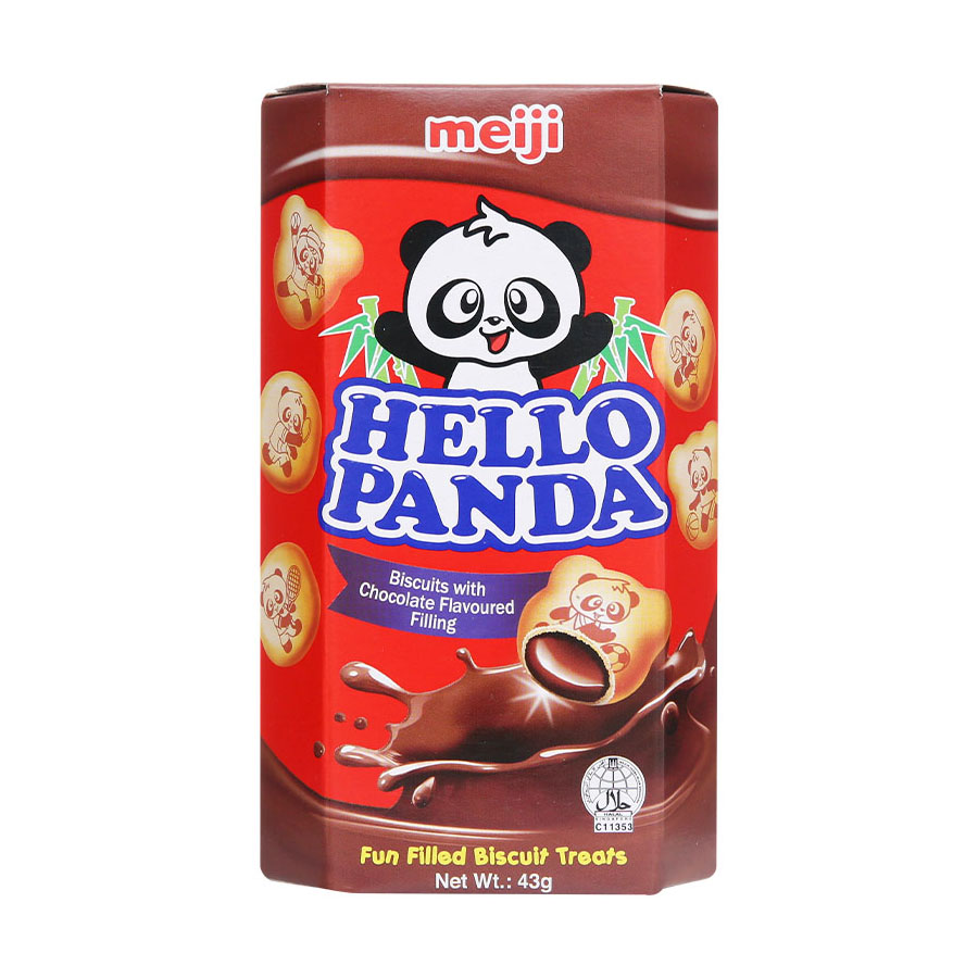 Lốc 10 Bánh Hello Meiji Panda sôcôla 43gr