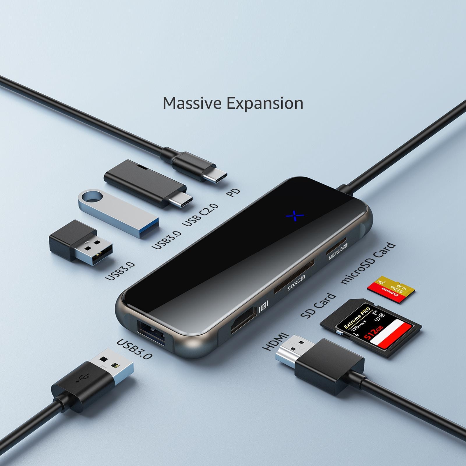 USB C Hub Docking Station USB C Multiport Adapter for Computer Mouse Laptops