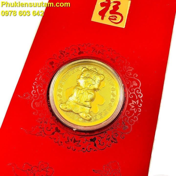 Combo 10 Bao lì xì mạ vàng Con Cọp Vip, làm quà biếu, tặng dịp Lễ Tết, tân gia, sinh nhật, kích thước 17x8cm, màu đỏ - TMT Collection - SP005498