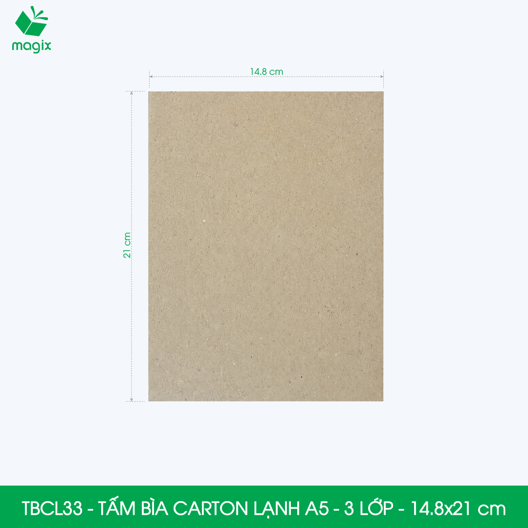 TBCL33 - A5 - Xấp 10 tấm bìa carton lạnh 3 lớp cho đóng gói, lót hộp, giữ form hàng, làm đồ handmade