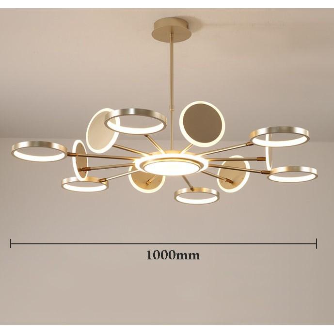 Đèn thả DELLER với 3 chế độ ánh sáng hiện đại trang trí nội thất sang trọng loại 12 bóng - kèm điều khiển từ xa - (168).