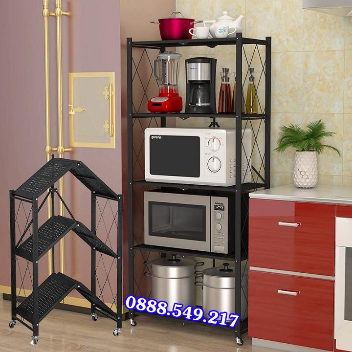Kệ Gấp Để Đồ Đa Năng. Kệ Phòng Khách - Kệ Nhà Bếp Có Bánh Xe