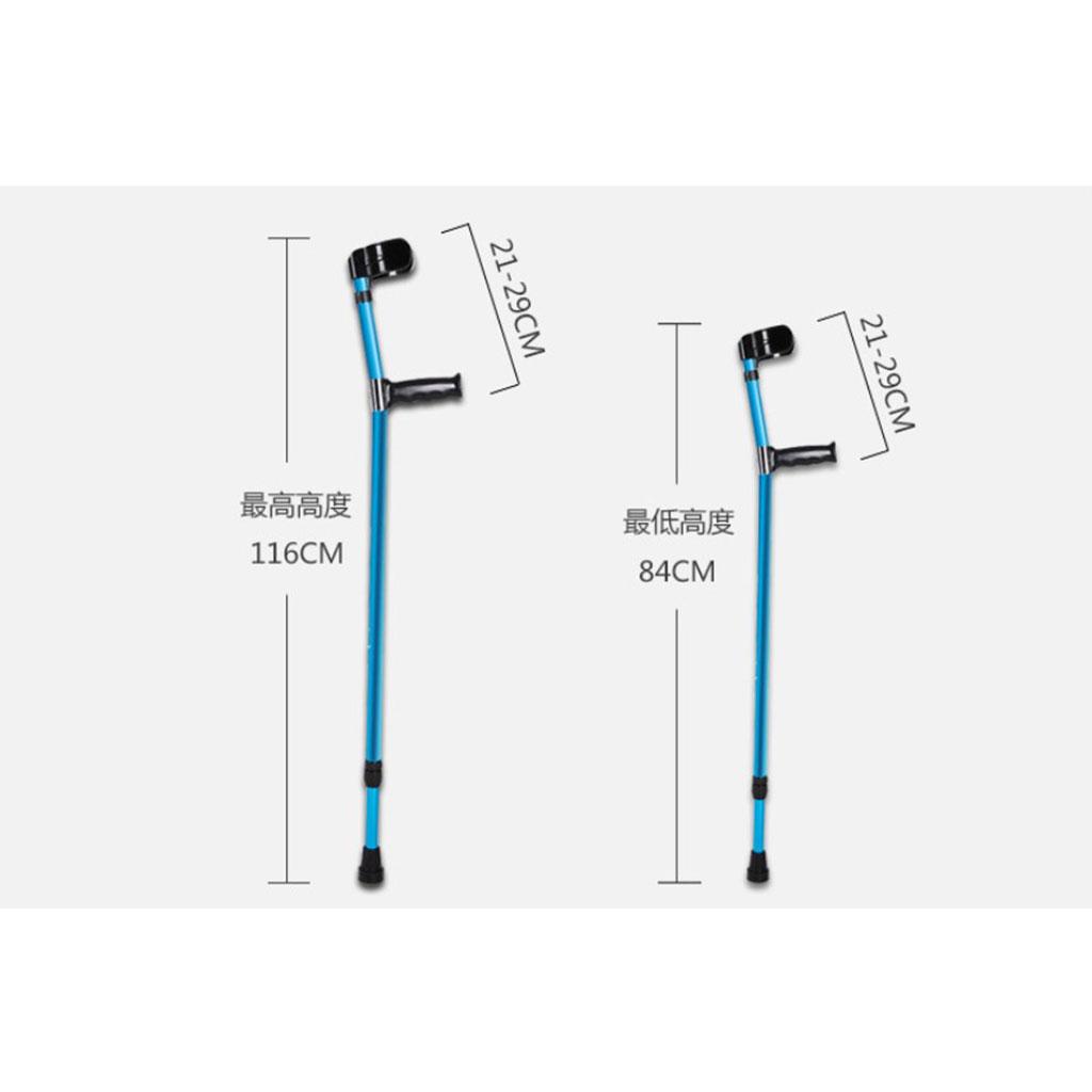 2Pcs Aluminum Folding Forearm Crutches Stick for Elderly