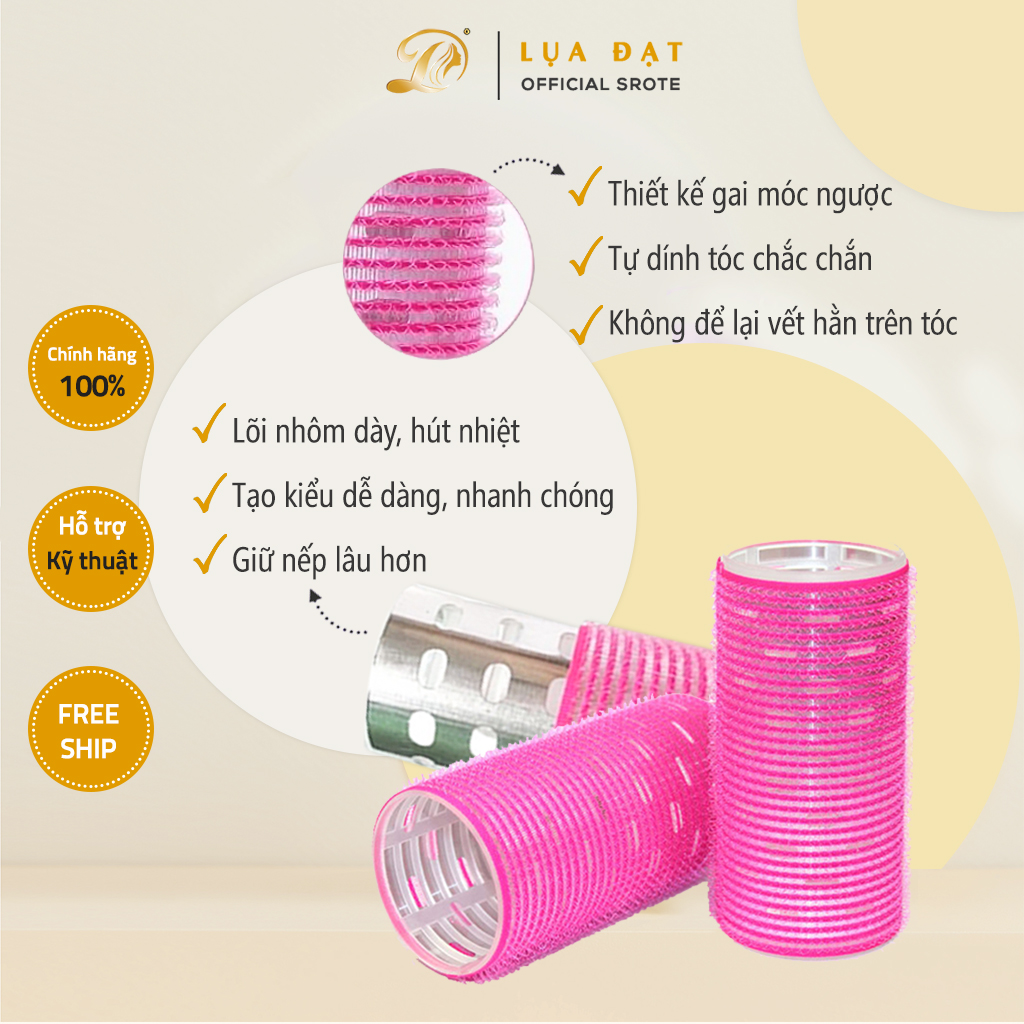 Lô Cuốn Tóc Hàn Quốc Lõi Nhôm 12cm siêu to tự dính uốn mái bay-Đủ Size Nhỏ-Vừa-Đại