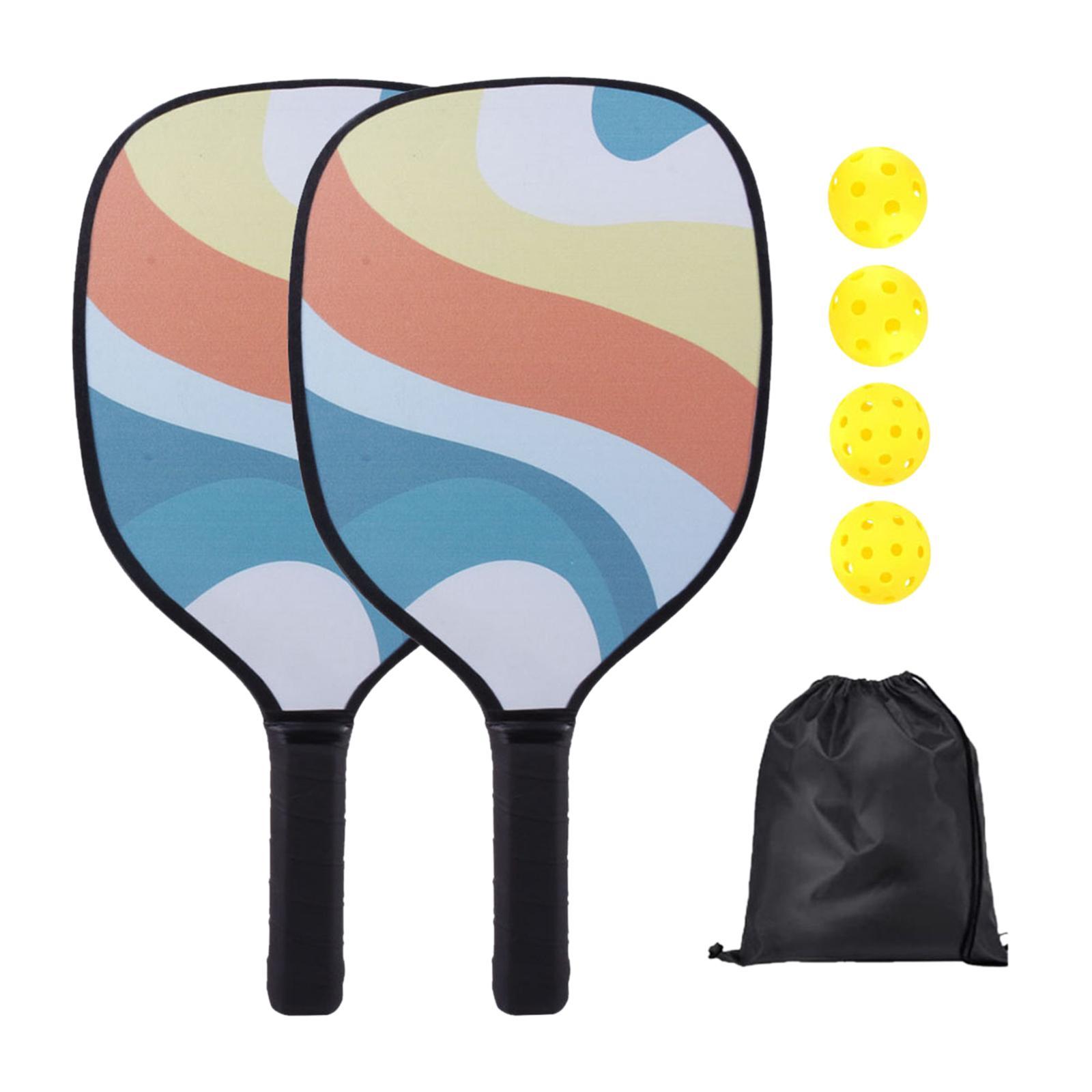 Pickleball Paddles Set, Anti Slip Sweat Absorbing Comfort Grip Rackets, Pickleball Set of 2 Racquets with 4 Balls and 1 Bag
