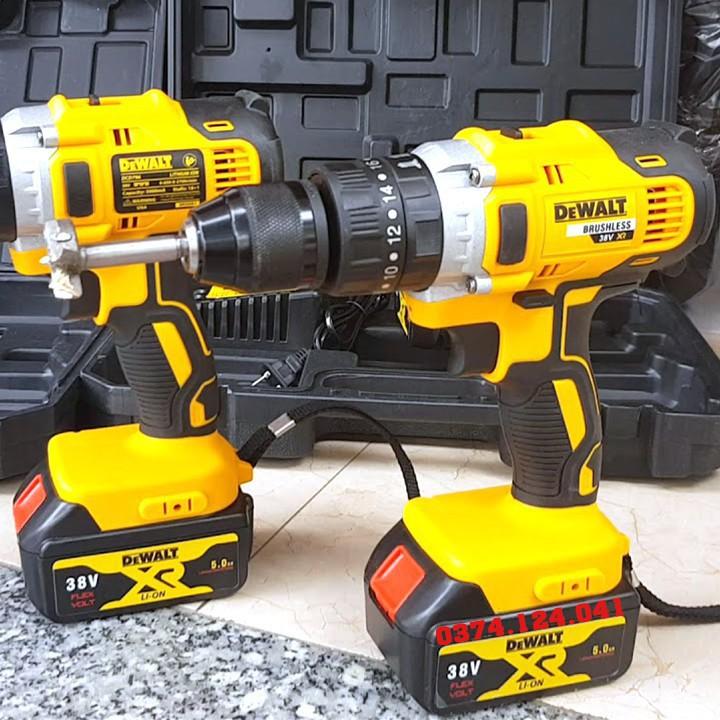 Máy Khoan Pin DEWALT 38V - Khoan Có Búa, Bắt Vít, Siết Bulong - Pin 10 Cell - Khoan Bê Tông - 100% Đồng