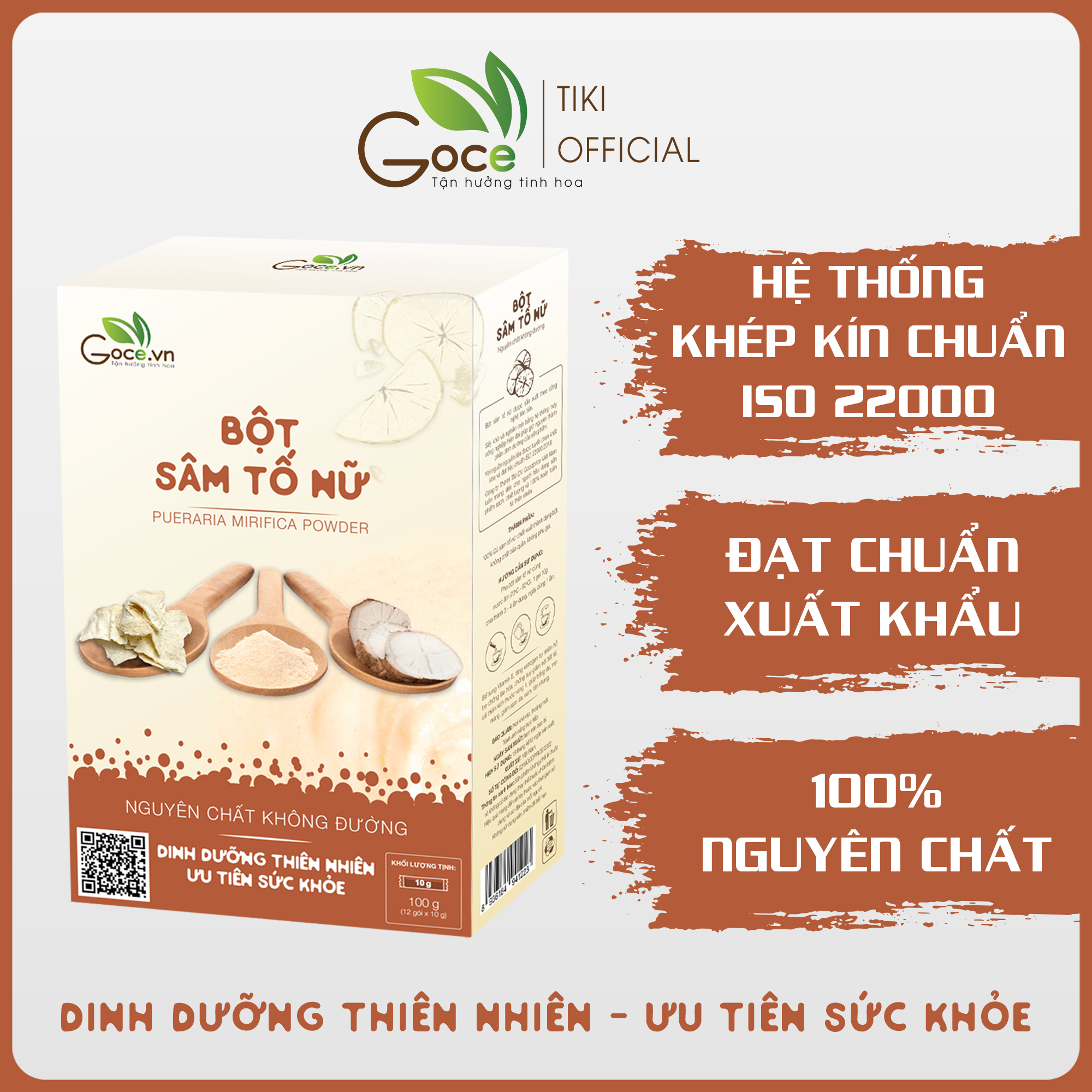 Bột sâm tố nữ nguyên chất Goce - 120g (12 gói x 10g)