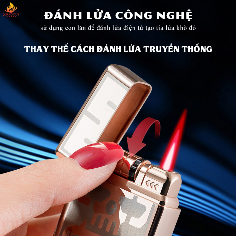 Hộp quẹt khò đánh lửa tích hợp pin rời, bật lửa khò gas lửa đỏ chất lượng bền bỉ ổn định