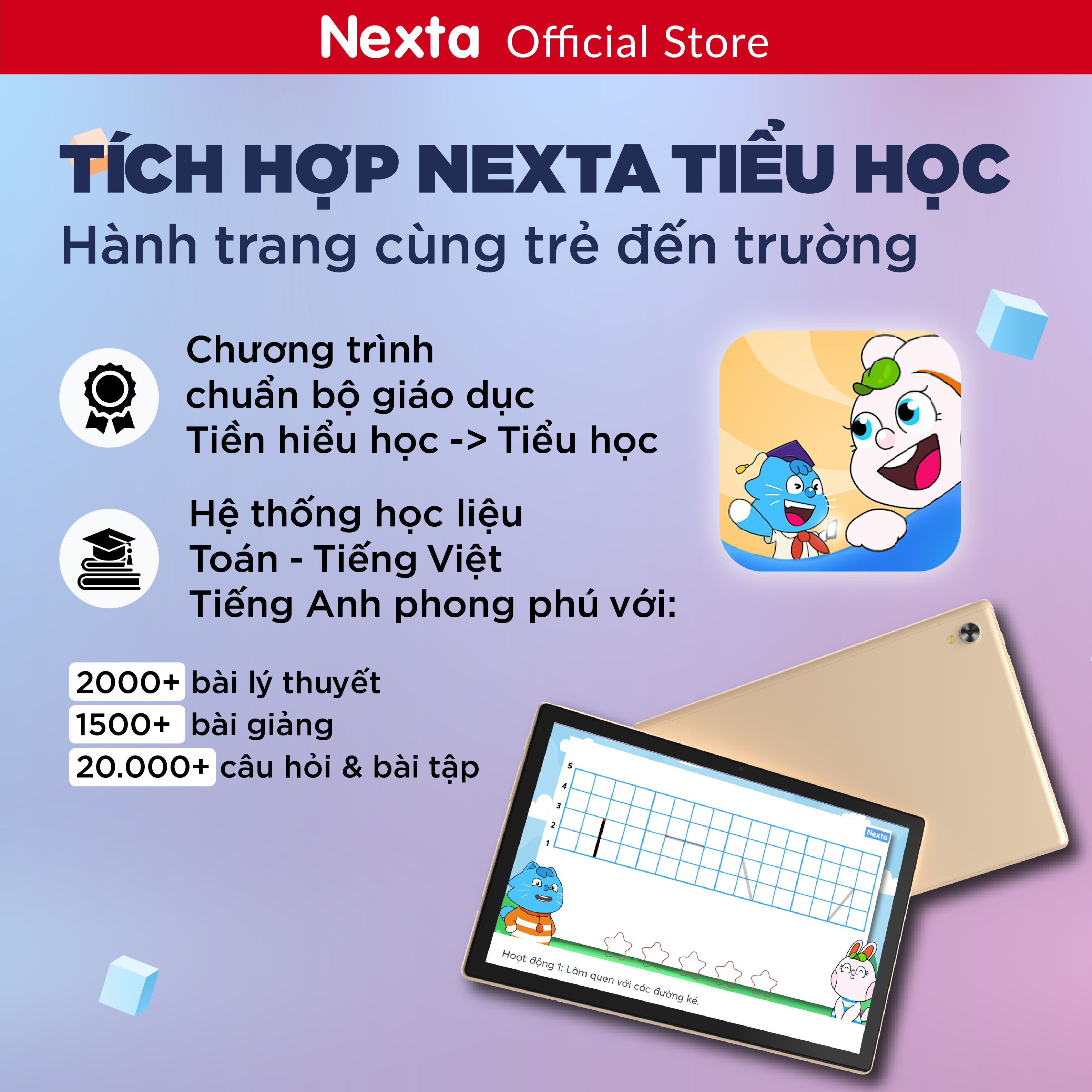 Hình ảnh Máy tính bảng Edutab 10.1 Pro & Case da tặng Hệ thống quản lý học tập & kiểm soát dành cho Phụ huynh trọn đời