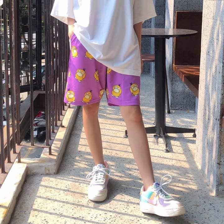 Quần Short cartoon unisex họa tiết hoạt hình dành cho nam và nữ chất thun cào. hongduyen2188