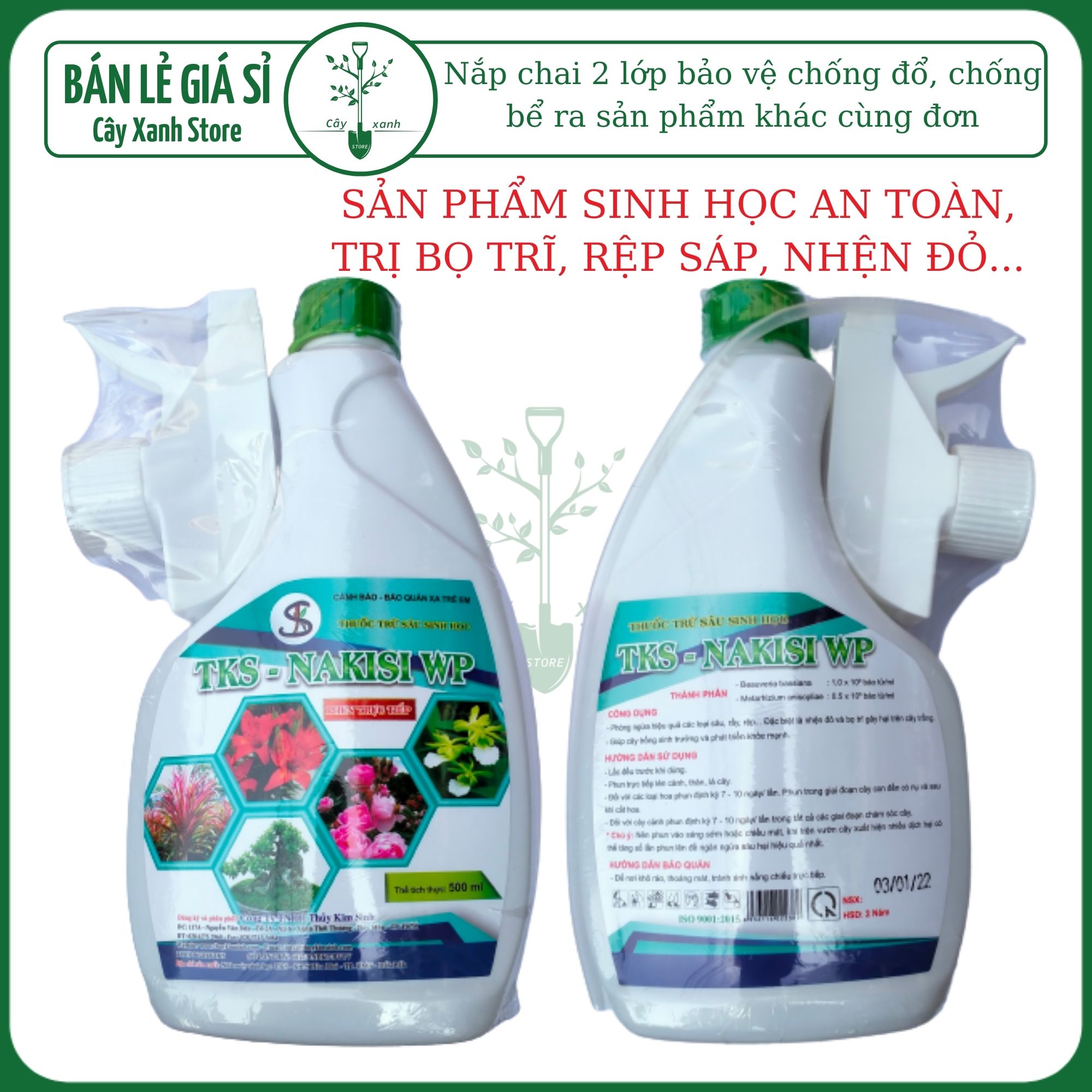 Chế Phẩm Sinh Học Diệt Bọ Trĩ, Nhện Đỏ Cho Hoa Hồng, Cây Cảnh - Đã Pha Sẵn, Xịt Trực Tiếp, An Toàn