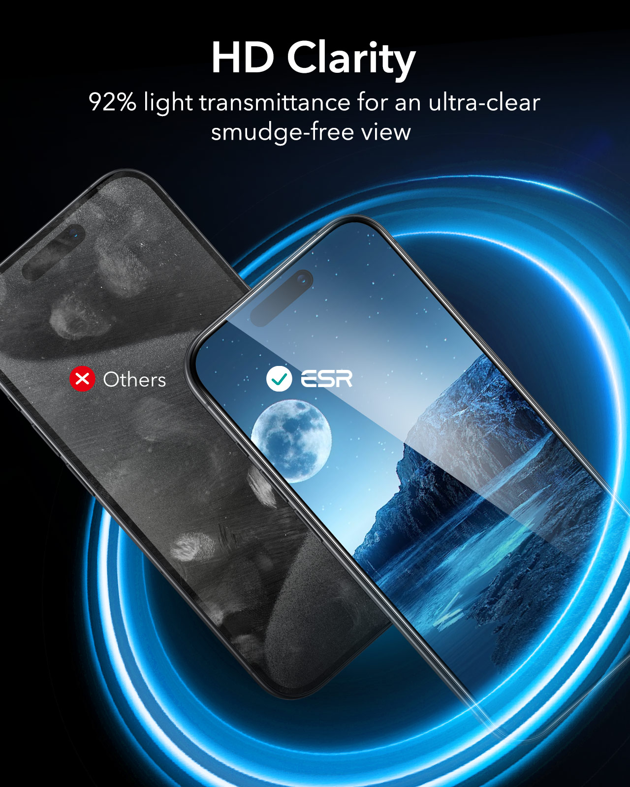 Kính Cường Lực ESR cho iPhone 16 / iPhone 16 Plus / iPhone 16 Pro / iPhone 16 Pro Max ESR Tempered-Glass Screen Protector - Hàng Chính Hãng