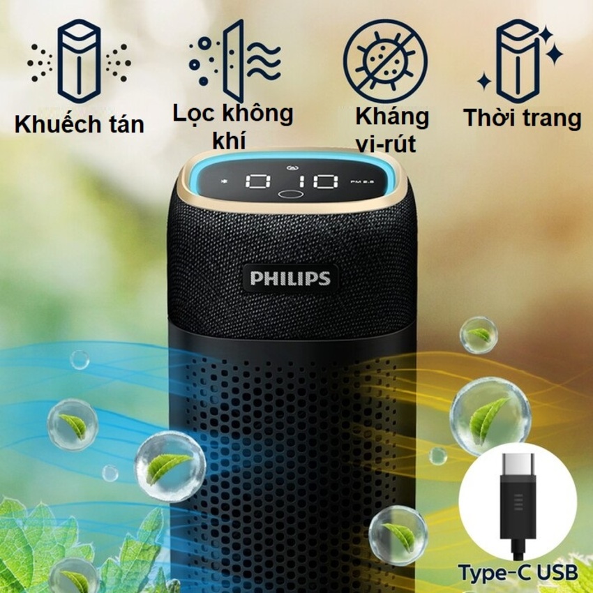 Máy khử mùi lọc không khí ô tô 3 tốc độ Philips S7601 - HÀNG NHẬP KHẨU